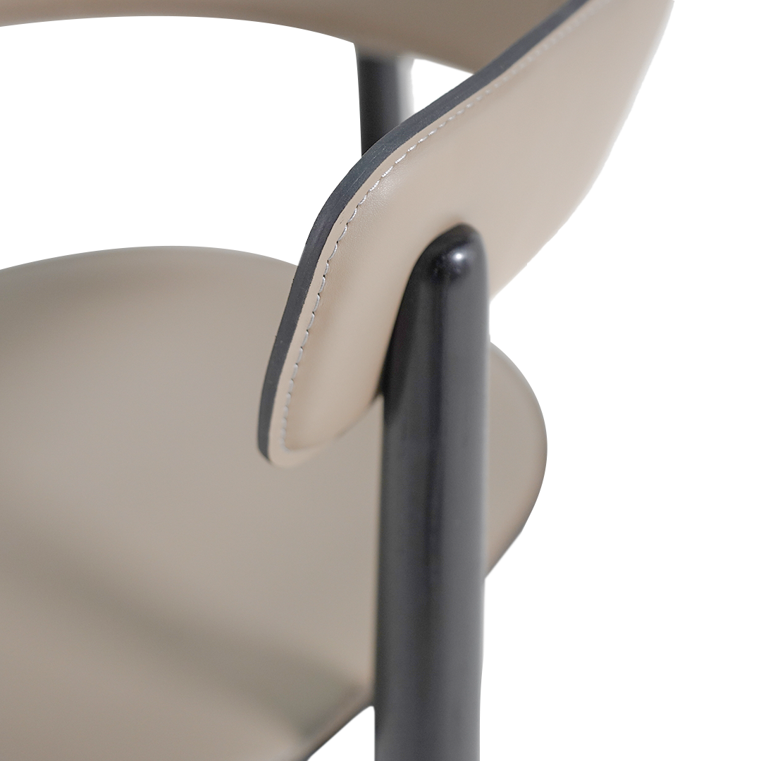 Microfiber leather dining chair DC-XM-02 by BEACON, modern chair with cushioned seat and sleek design for dining room use