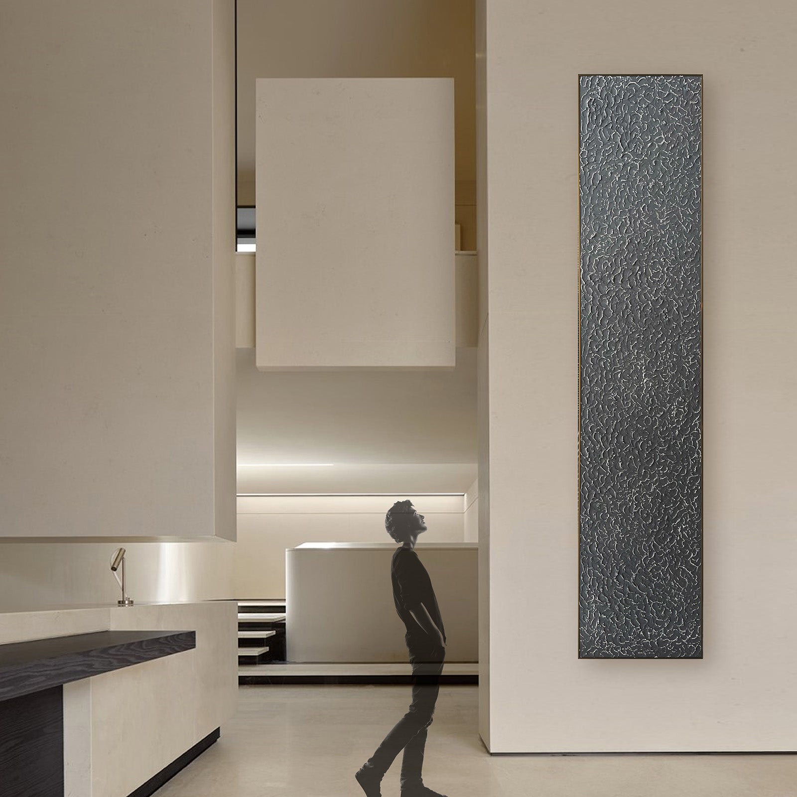 Midnight Waves Hand Painted Art Painting 60*280cm SOASAMPLE008 -  Paintings - ebarza Furniture UAE | Shop Modern Furniture in Abu Dhabi & Dubai - مفروشات ايبازرا في الامارات | تسوق اثاث عصري وديكورات مميزة في دبي وابوظبي