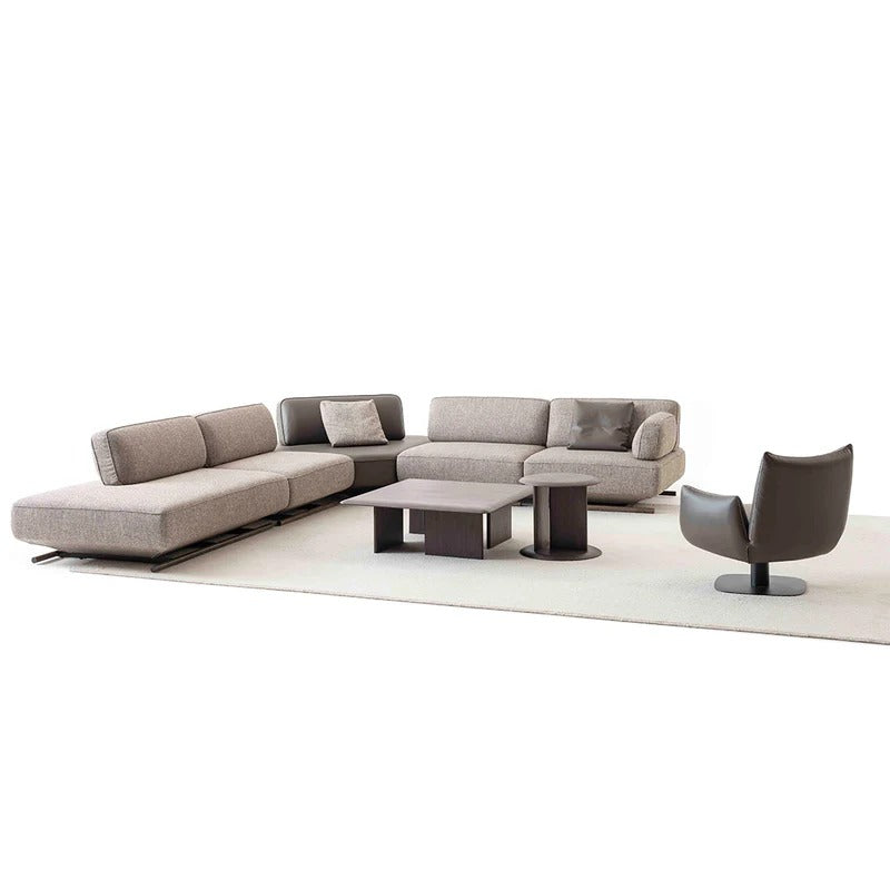 YOL LIVING Mila Corner Sofa in beige with right arm, without arm, showcasing plush seating and modern design.