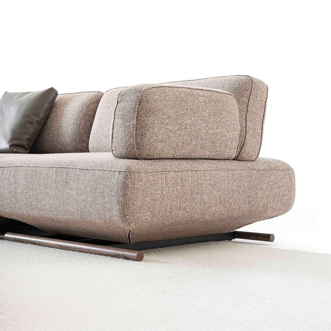 YOL LIVING MILA sofa module with right arm in a modern living room setting, showcasing the stylish, comfortable design.