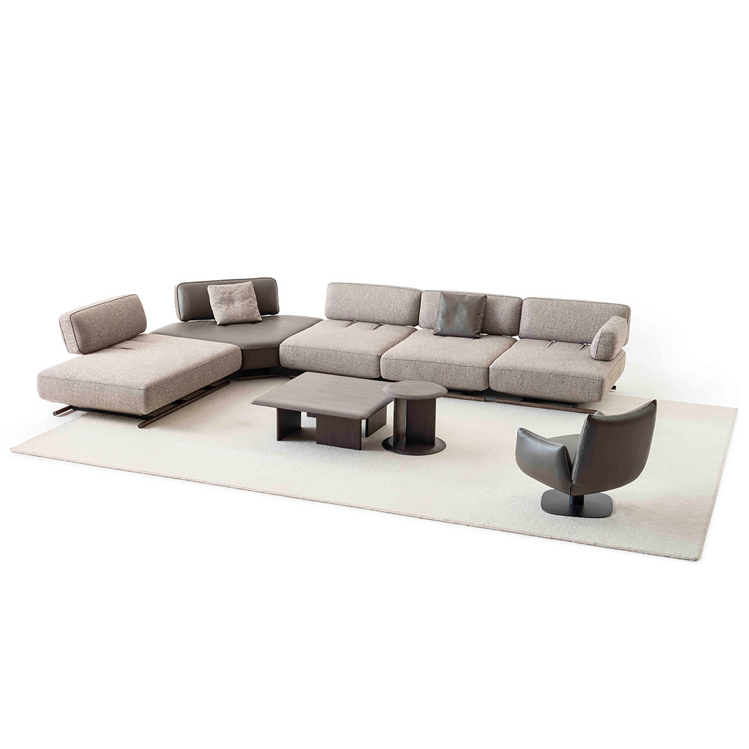 YOL LIVING MILA modular sofa with right arm section in a modern living room setting.