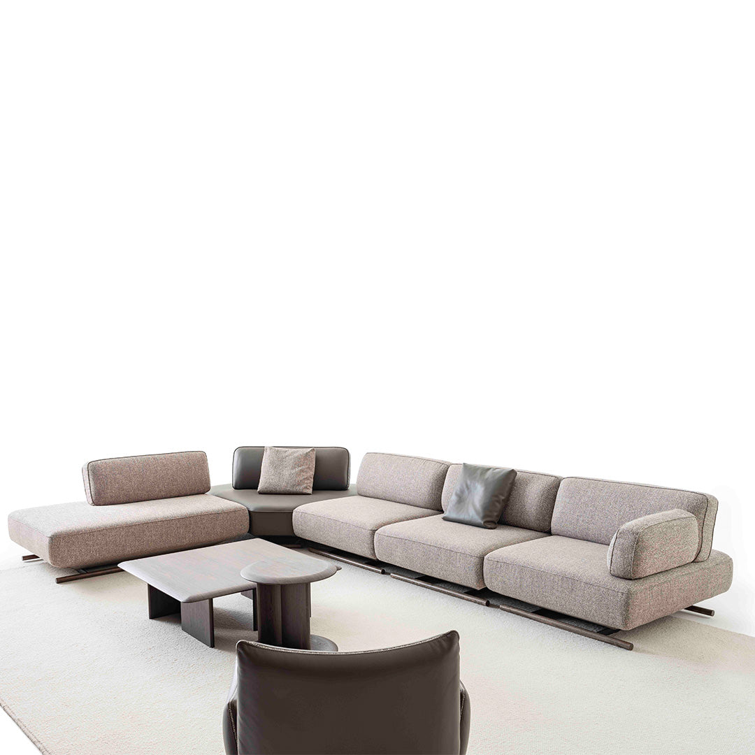 YOL LIVING MILA sofa module with right arm in modern living room, featuring plush upholstery and sleek design.