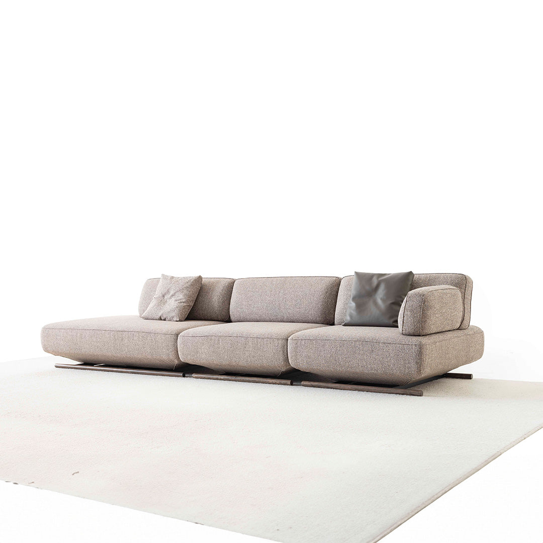 YOL Living MILA sofa module with right arm in a modern design, showcasing the fabric and armrest detail.