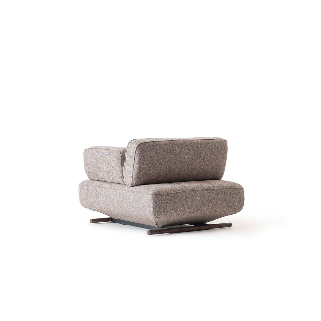 YOL Living MILA modular sofa with right arm section in a modern living room setting, featuring clean lines and neutral upholstery.