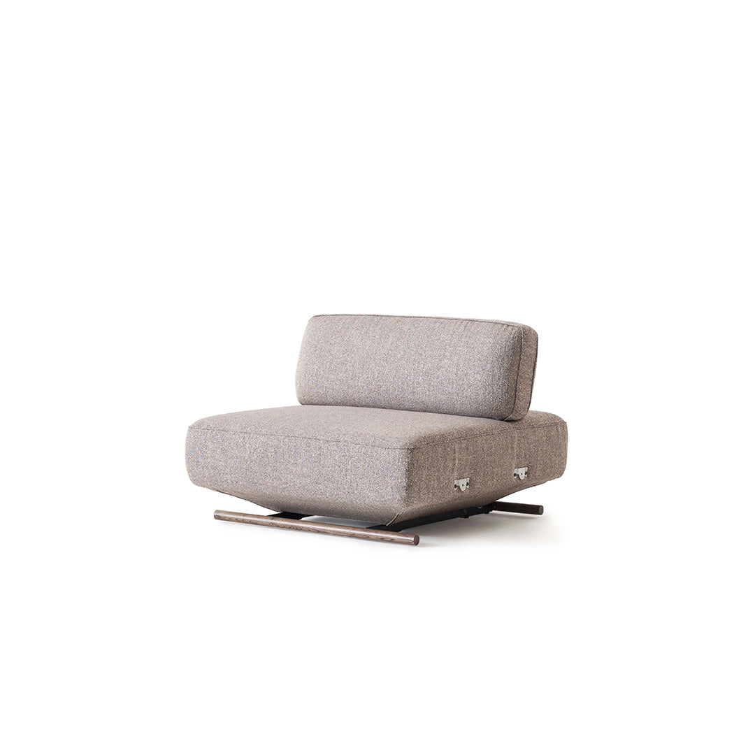 YOL LIVING MILA modular sofa without arm, modern fabric sofa in neutral tones, close-up of cushions and armless design.