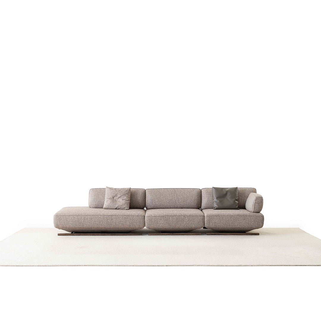 YOL LIVING MILA sofa module without arm, modern beige fabric sofa section for living room seating.