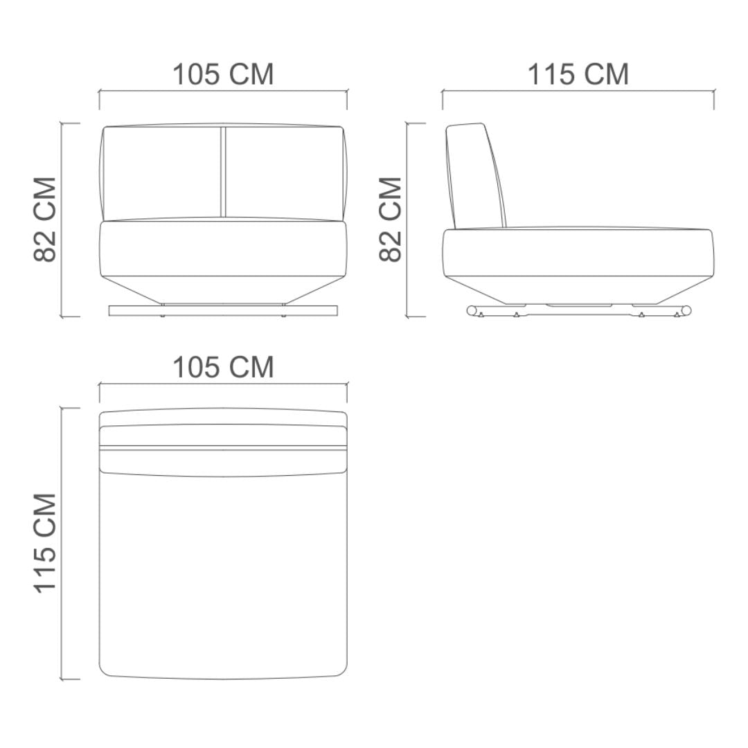 YOL LIVING MILA Module Sofa without arm in modern design, showcasing clean lines and neutral upholstery for versatile living room decor