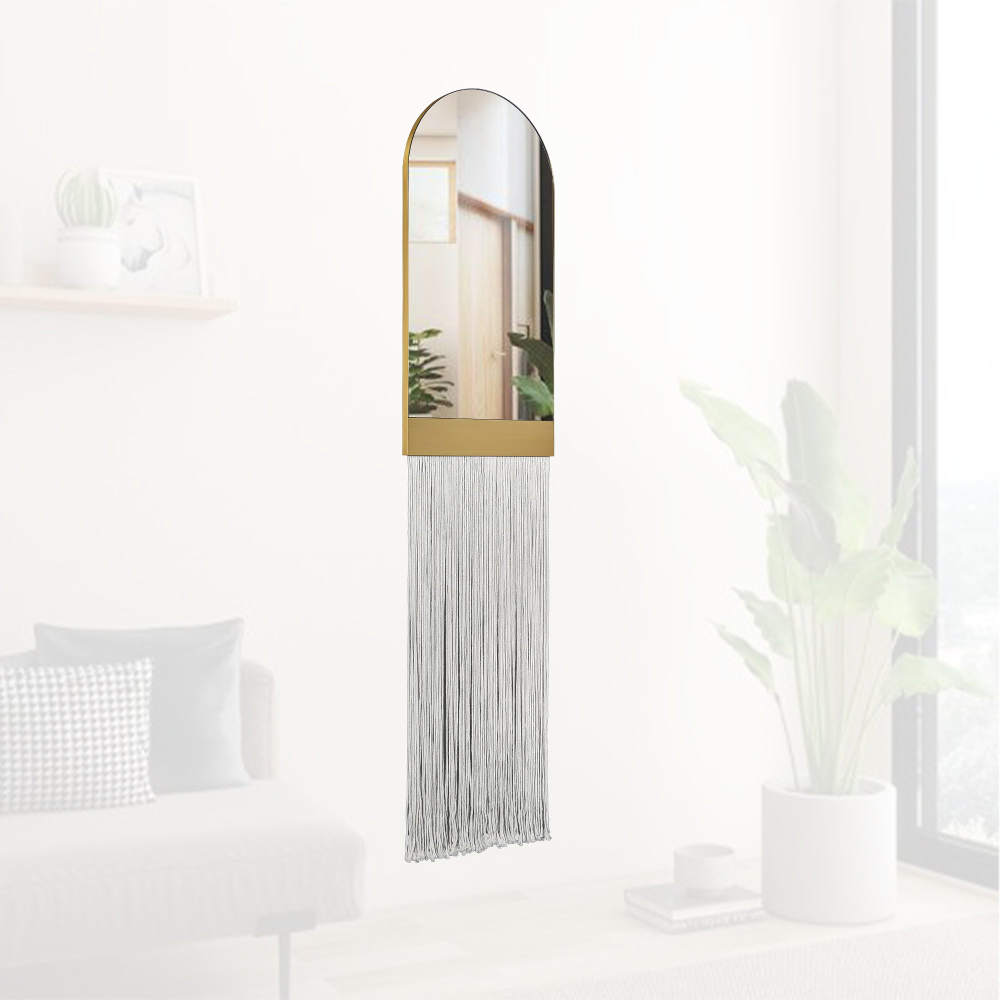 Decorative mirror wall decor with rope design by BEACON, featuring a sleek, modern mirror perfect for stylish interior accents.