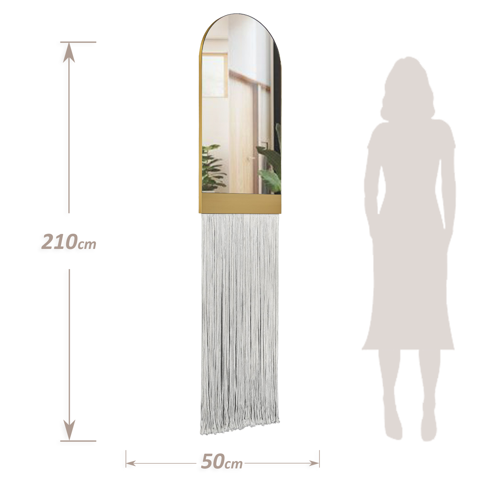 Mirror Wall Décor SS+rope  OA-9352 -  Mirrors - ebarza Furniture UAE | Shop Modern Furniture in Abu Dhabi & Dubai - مفروشات ايبازرا في الامارات | تسوق اثاث عصري وديكورات مميزة في دبي وابوظبي