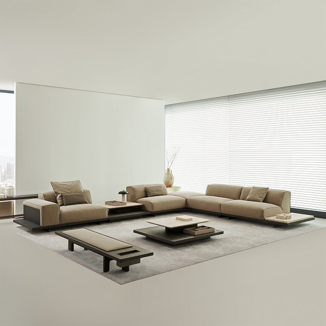 Miya single seater sofa module with left arm by BEACON, modern upholstered sofa for stylish living rooms.