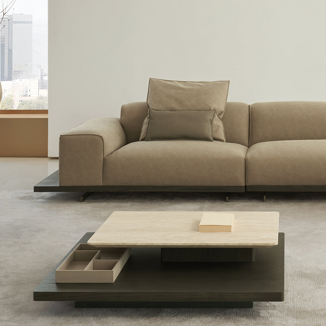 Miya single seater sofa module with left arm by BEACON, modern sofa with clean lines and comfortable seating.