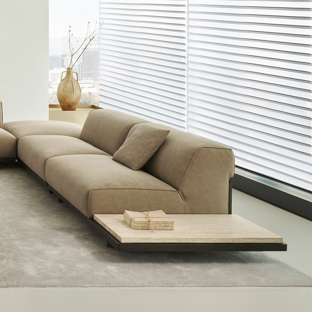 Miya single seater sofa module with side table by BEACON, featuring modern design and comfortable seating.