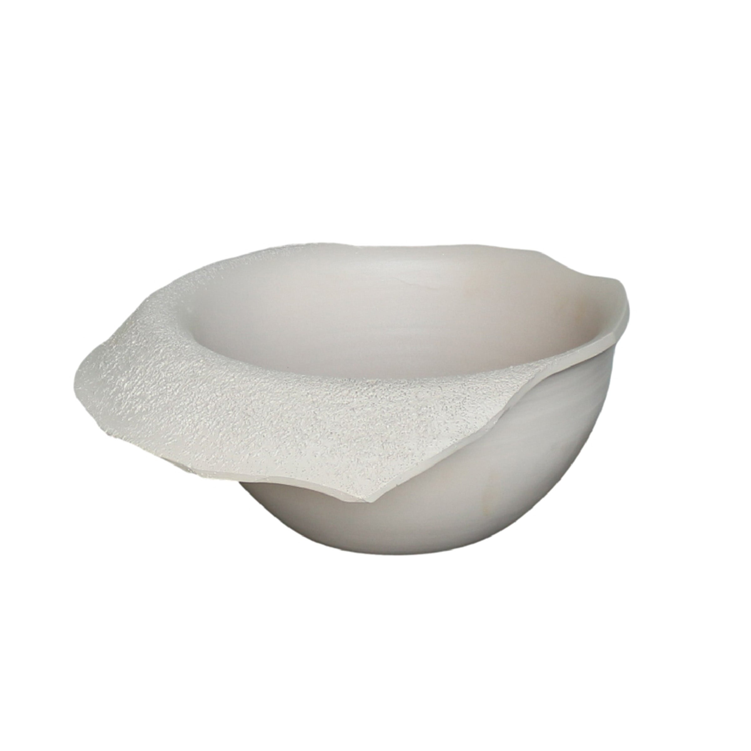 White modern-edge bowl by BEACON, featuring sleek design and clean lines, perfect for serving or decorative use.