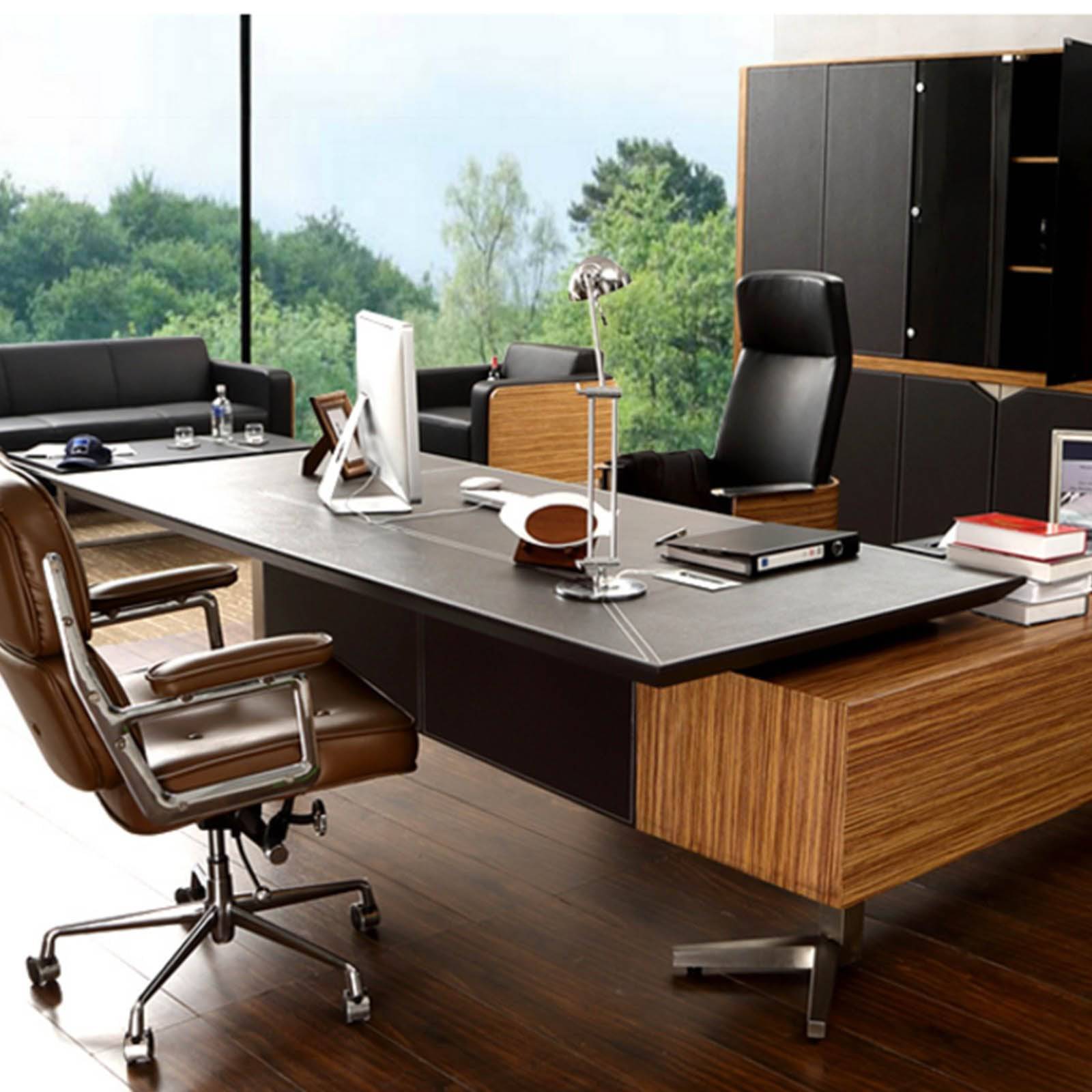 Modern Manager Office Chair Genuine Leather 90622 -  Office Chairs - ebarza Furniture UAE | Shop Modern Furniture in Abu Dhabi & Dubai - مفروشات ايبازرا في الامارات | تسوق اثاث عصري وديكورات مميزة في دبي وابوظبي
