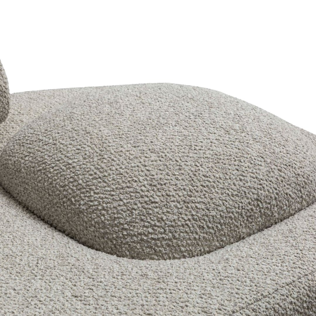 Mollis right module 135cm with pouf for BERIN Mollis sofa, featuring beige fabric upholstery and modern design.