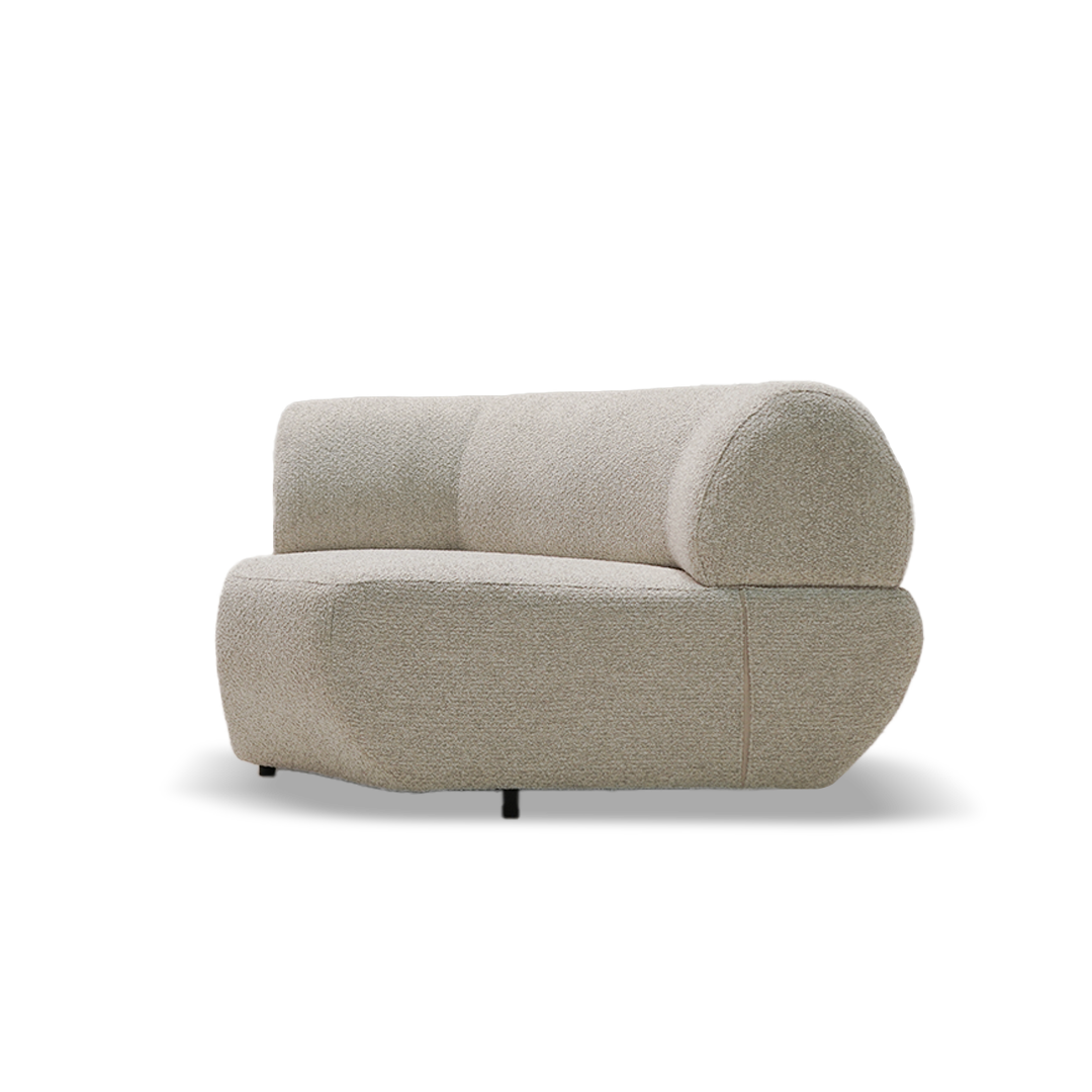 BERIN Mollis sofa corner module showing plush fabric, modern design, and corner seating for versatile living room arrangements.