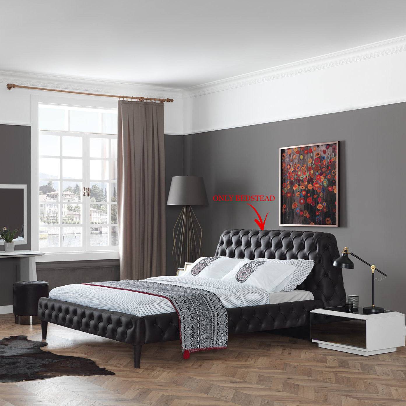 Mona White Bedstead Monawhite-Bed -  Bedsteads | سرير منى وايت - ebarza Furniture UAE | Shop Modern Furniture in Abu Dhabi & Dubai - مفروشات ايبازرا في الامارات | تسوق اثاث عصري وديكورات مميزة في دبي وابوظبي