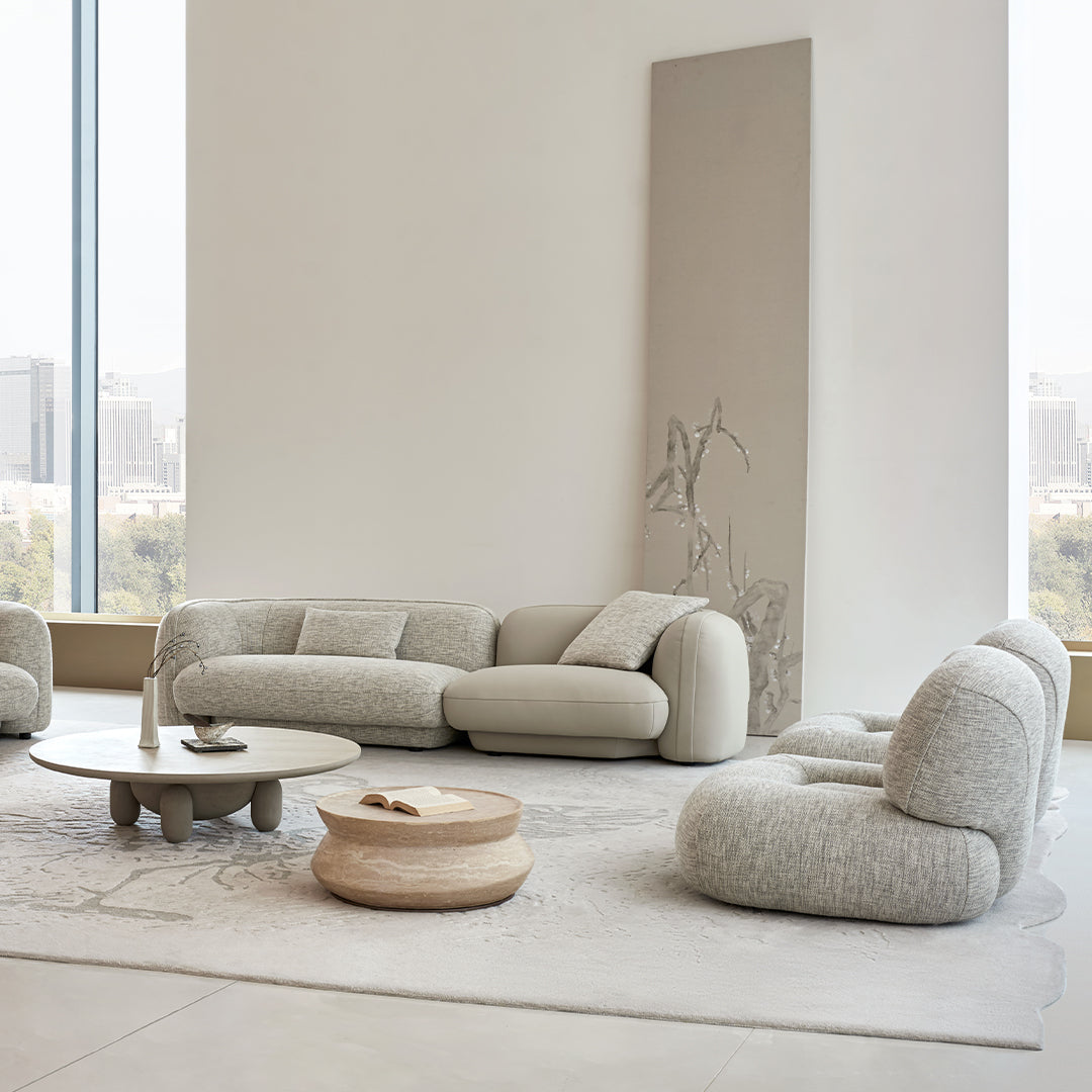 BEACON Monarch Armchair AMCJ-DY6019 with plush fabric, cushioned seat and backrest, stylish armchair for living room decor