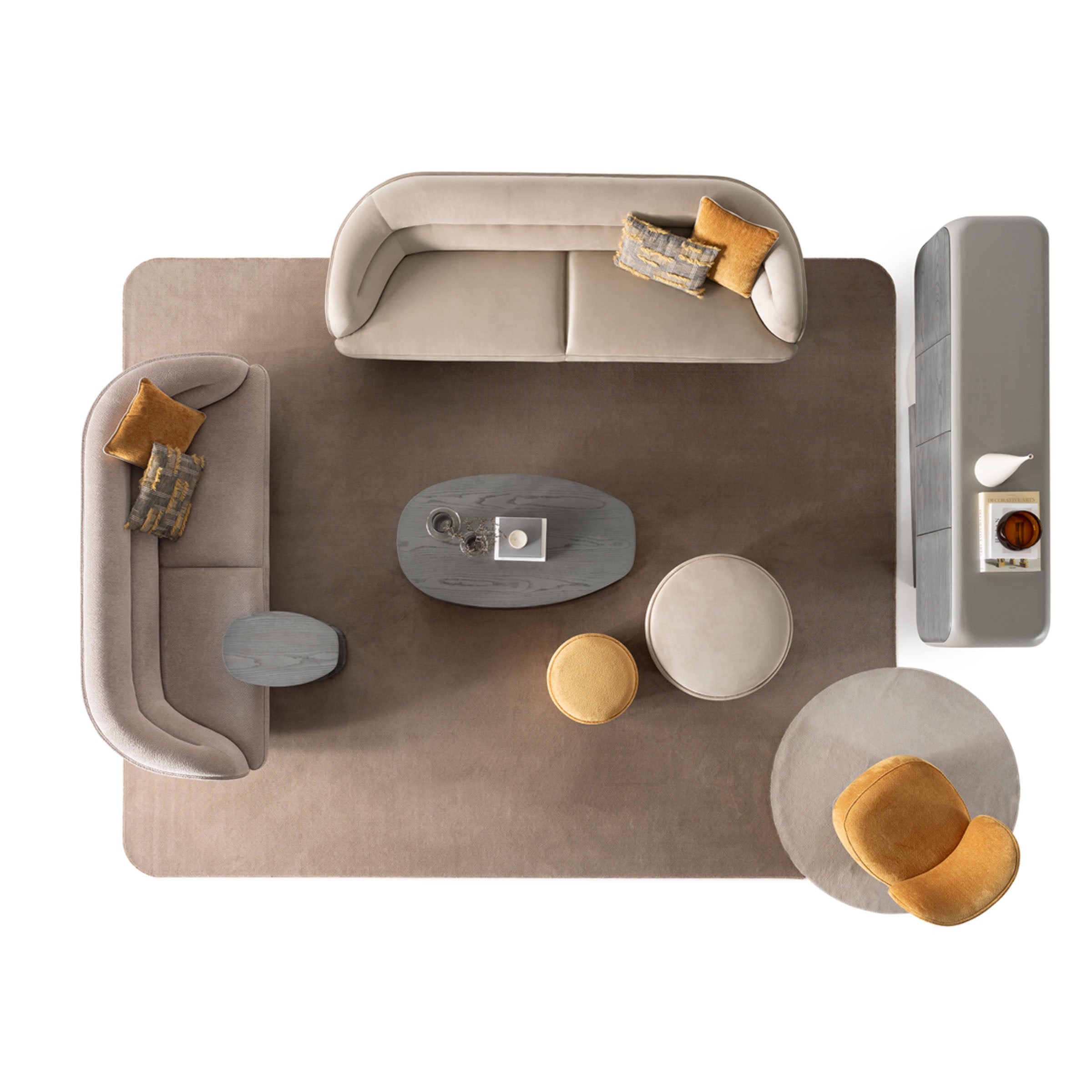 Moon-themed SARDUNYA Sideboard SAR-SBC013 with sleek design, featuring a smooth surface and modern storage compartments.