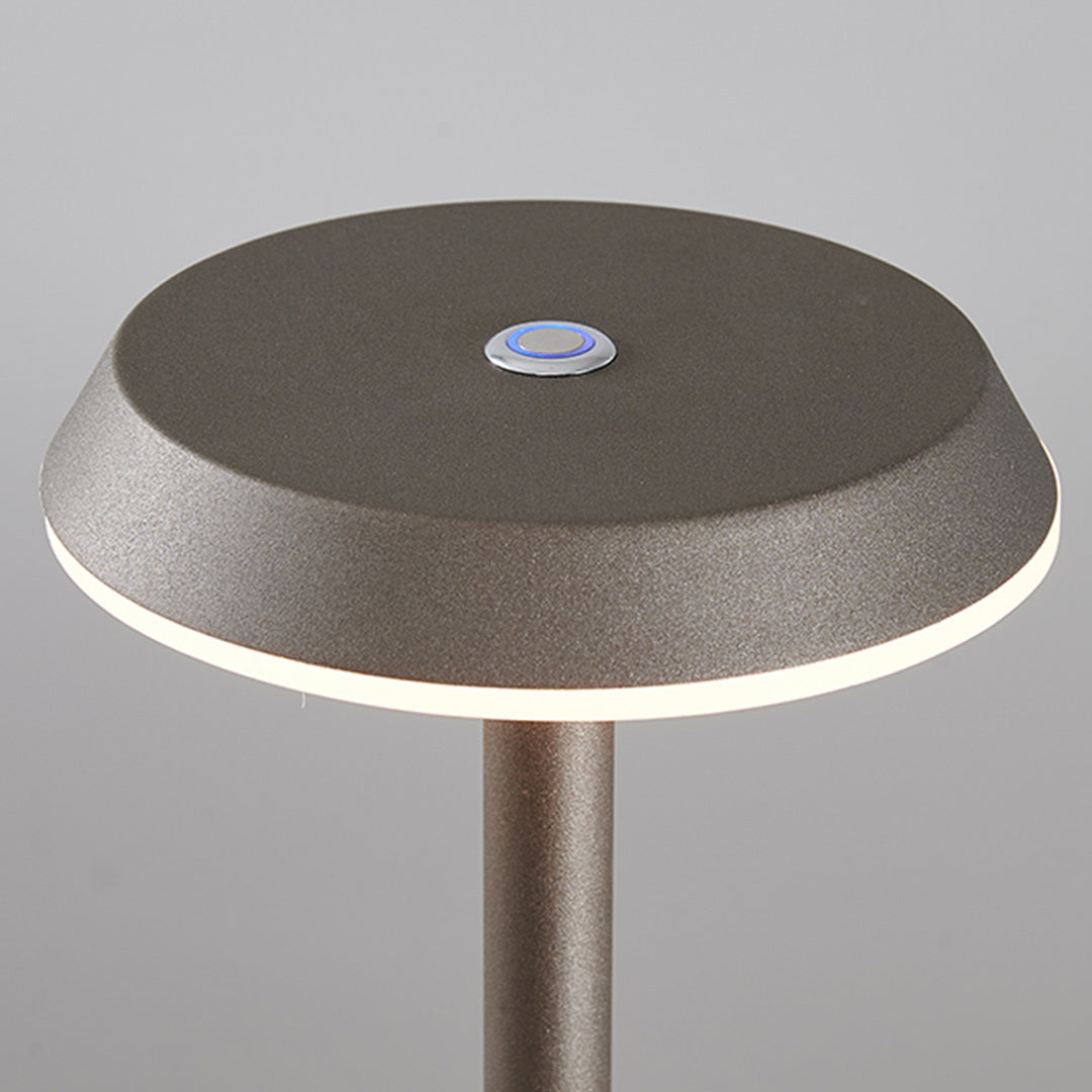 Beacon Moonbeam Pillar Table Lamp with cylindrical design, beige finish, and warm illumination for desk or table use.