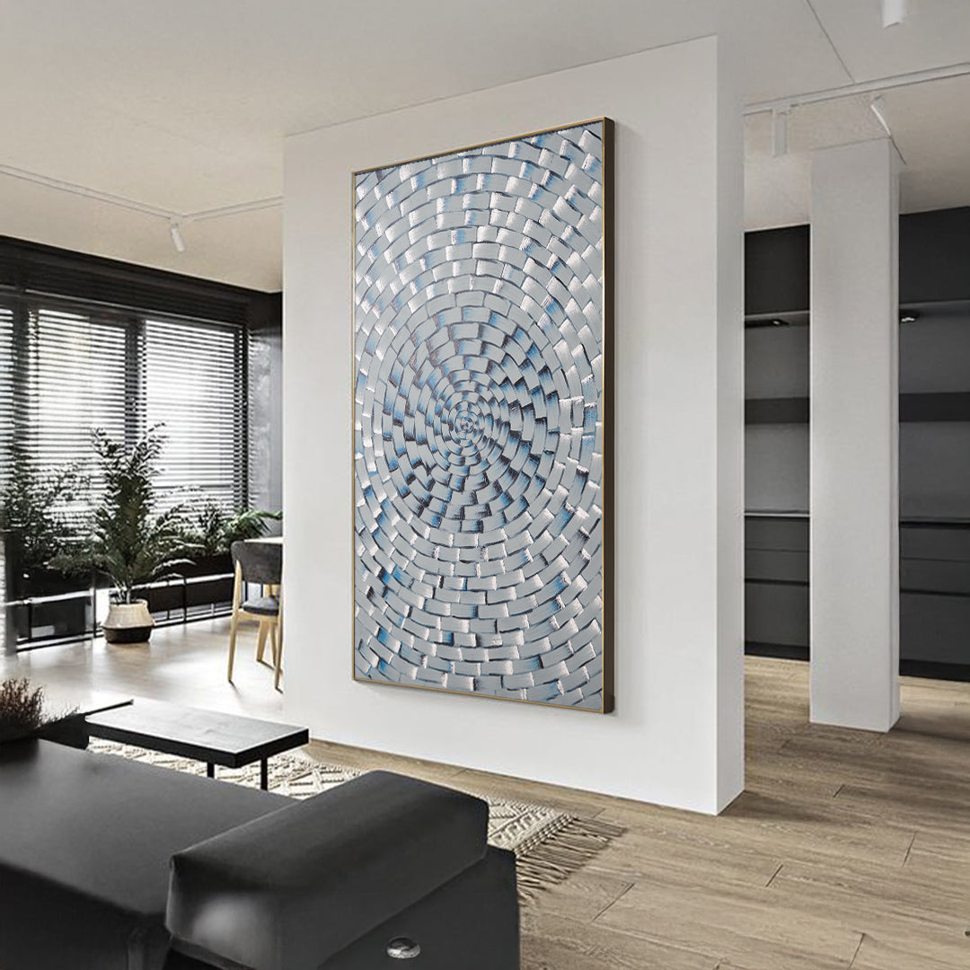 Mosaic Pattern Hand Painted Art Painting With Rose Gold Frame 120X200 Cm Soaap009 -  Paintings - ebarza Furniture UAE | Shop Modern Furniture in Abu Dhabi & Dubai - مفروشات ايبازرا في الامارات | تسوق اثاث عصري وديكورات مميزة في دبي وابوظبي