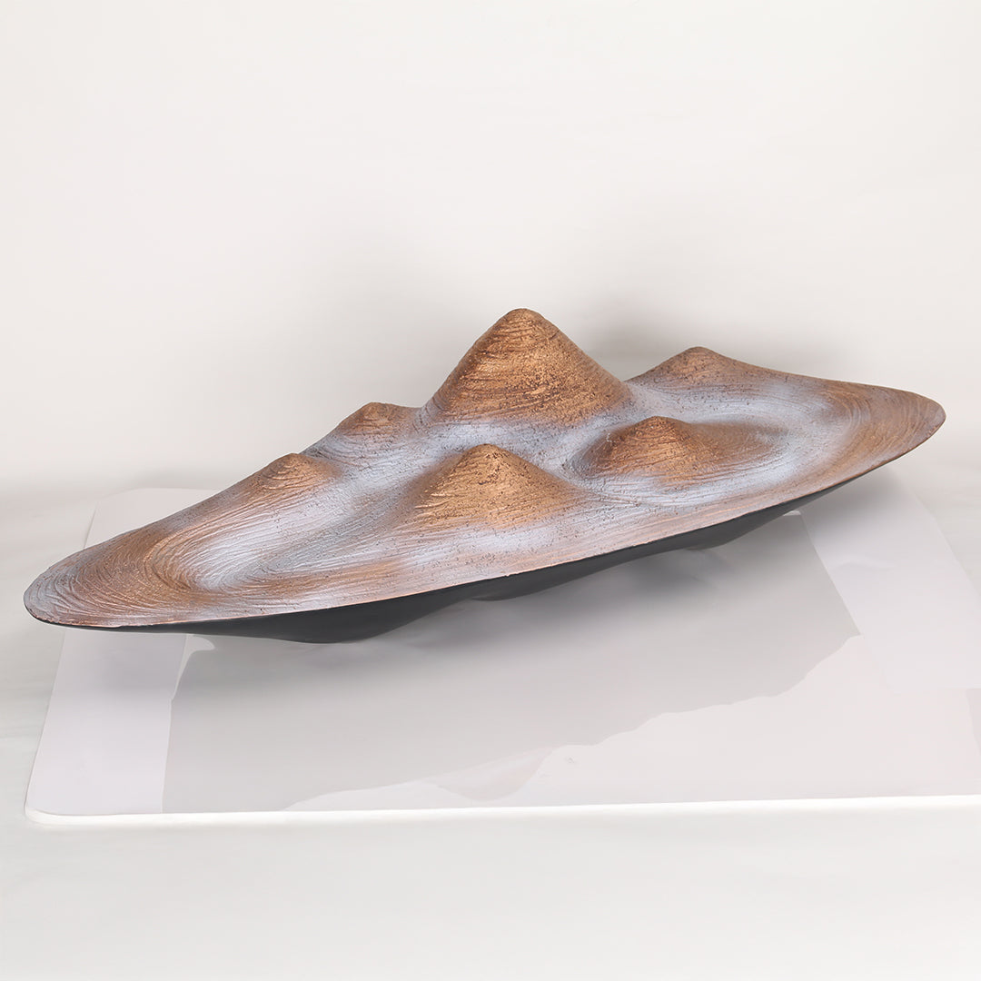 BEACON mountain sculpture home decor figurine, detailed mountain landscape design for interior decoration.