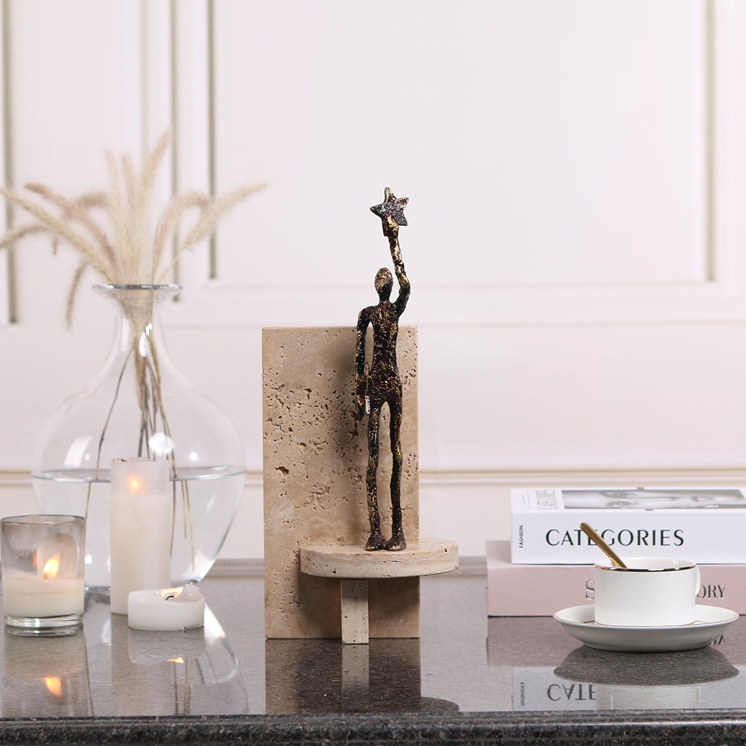Moveable man sculpture from BEACON home decor figurines collection, featuring a dynamic, artistic figure with adjustable parts.