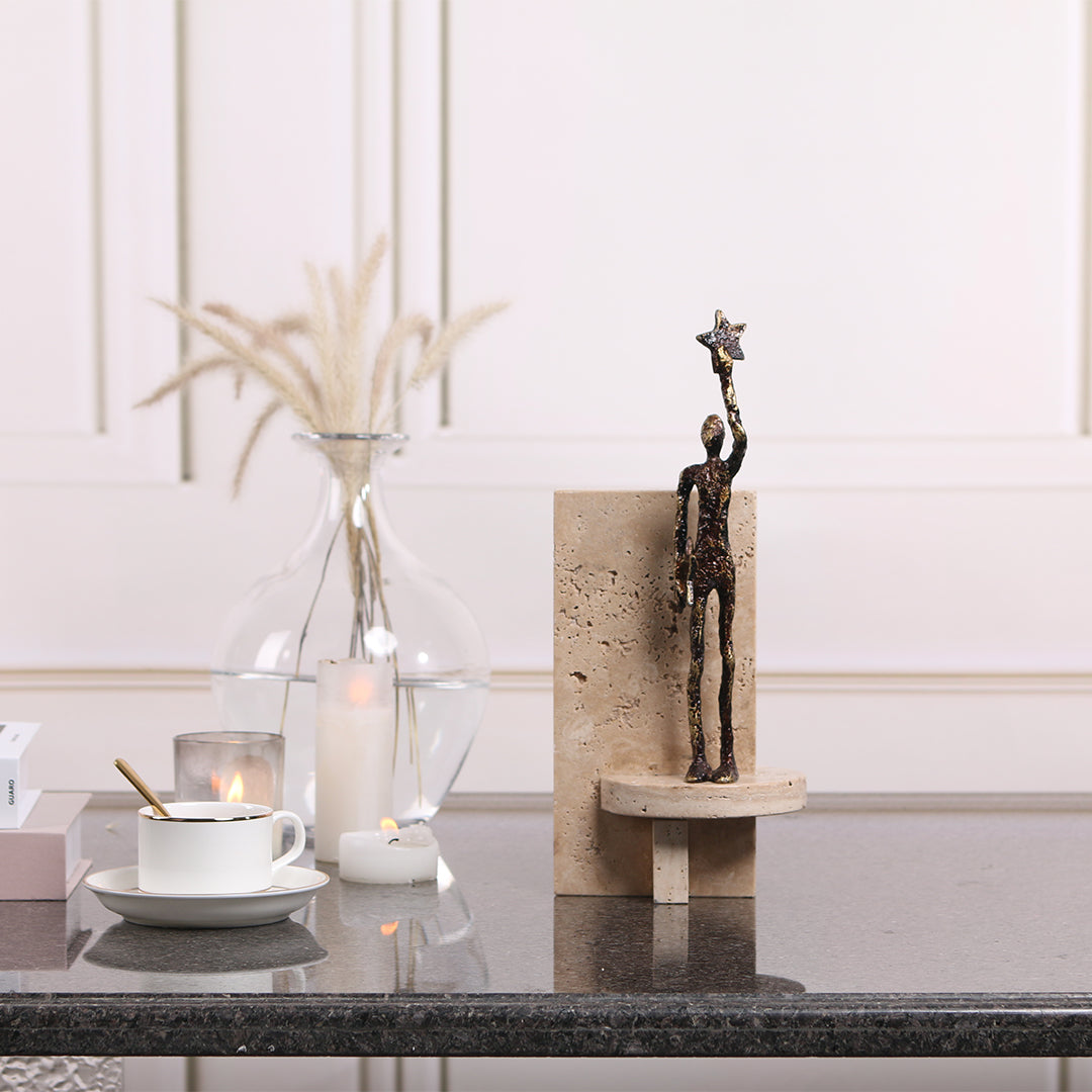 Moveable Man Sculpture by BEACON, a modern home decor figurine with adjustable limbs, crafted for stylish interior decoration.