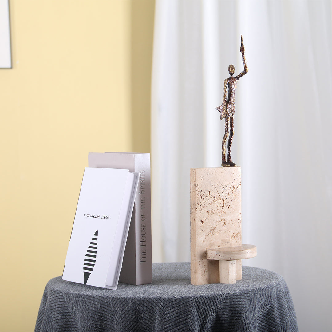 BEACON moveable man sculpture home decor figurine, artistic and adjustable decorative figure for stylish interior accents.