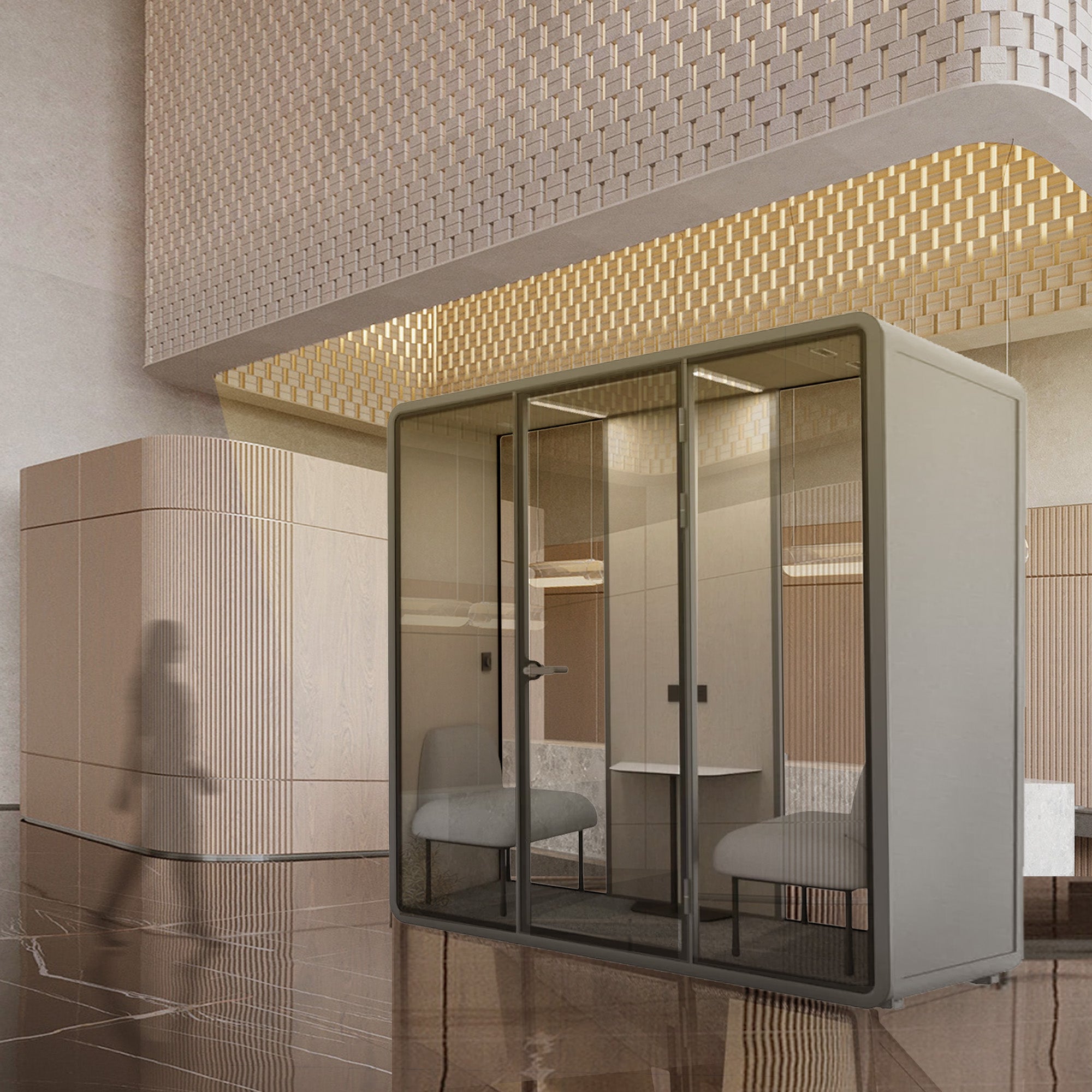 Multifunction Soundproof Office Booth  DELUX-SL -  Office Desks - ebarza Furniture UAE | Shop Modern Furniture in Abu Dhabi & Dubai - مفروشات ايبازرا في الامارات | تسوق اثاث عصري وديكورات مميزة في دبي وابوظبي