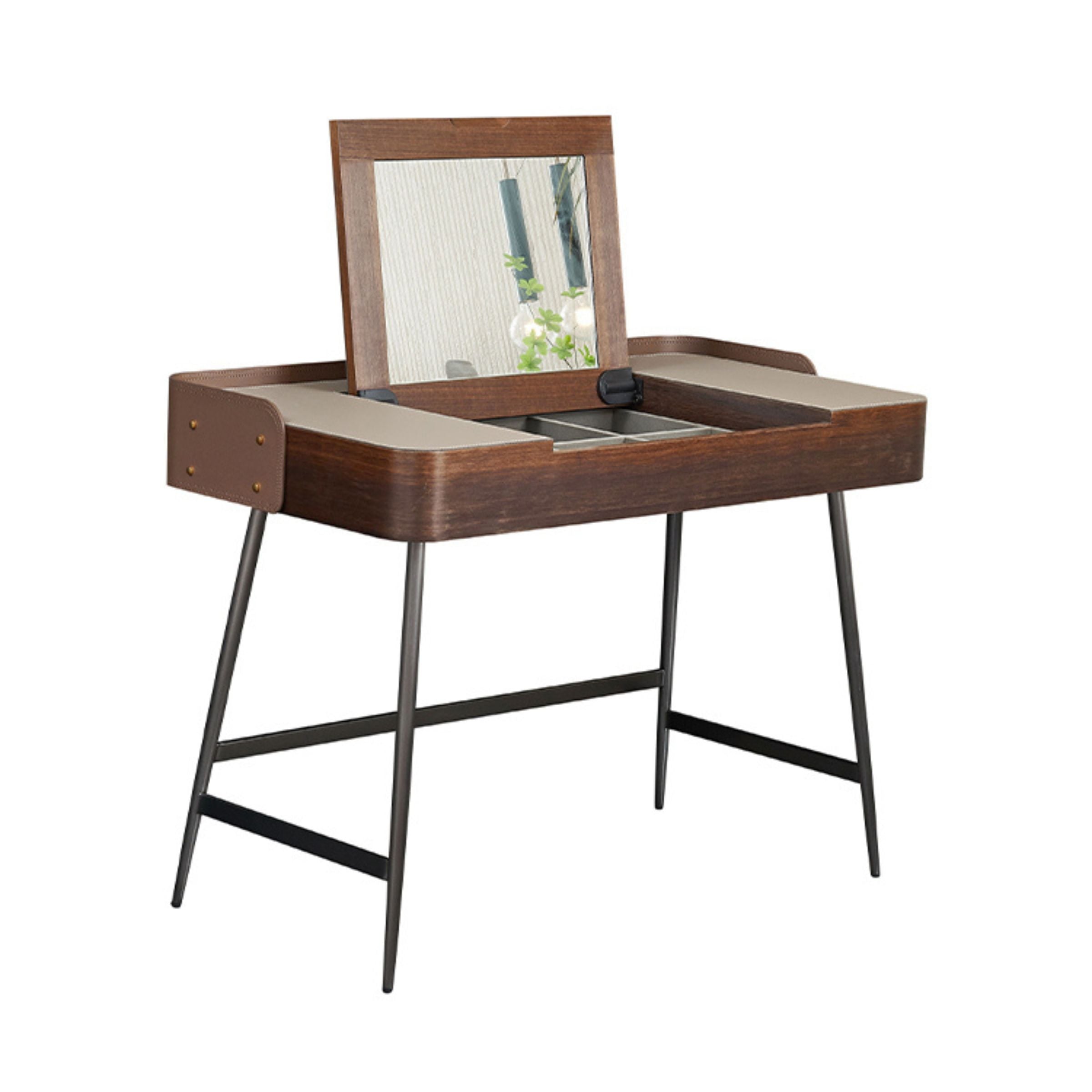 BEACON Muse Saddle Leather stainless steel dresser with sleek design and modern hardware, showcasing smooth leather finish and spacious drawers.