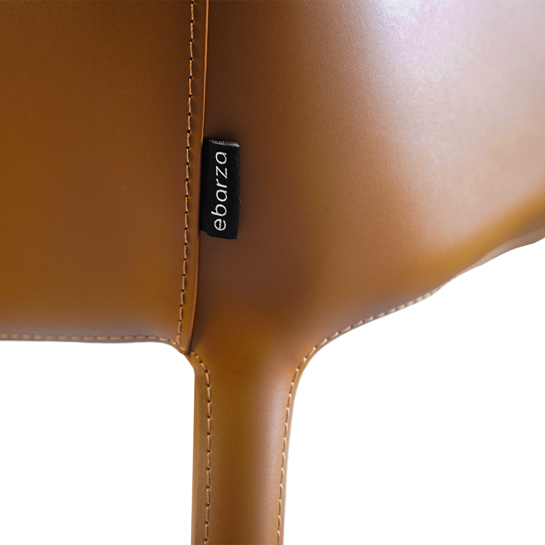 Mycroft Chair DJ752-1 Caramel lounge chair by BEACON with plush caramel upholstery and modern design.