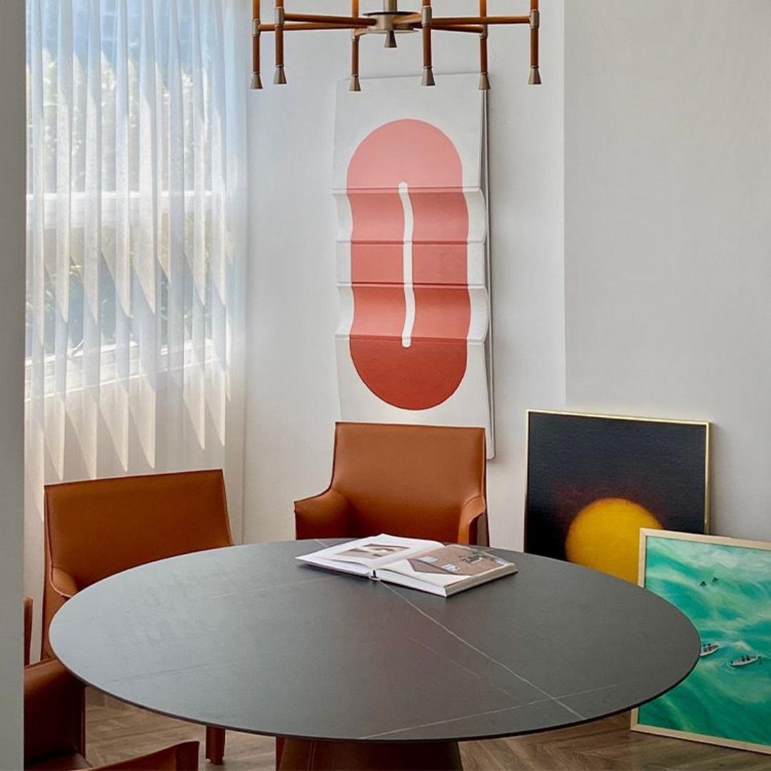 Mycroft Saddle Leather With Sintered Stone Dining Table MLL-C02 -  Dining Tables - ebarza Furniture UAE | Shop Modern Furniture in Abu Dhabi & Dubai - مفروشات ايبازرا في الامارات | تسوق اثاث عصري وديكورات مميزة في دبي وابوظبي