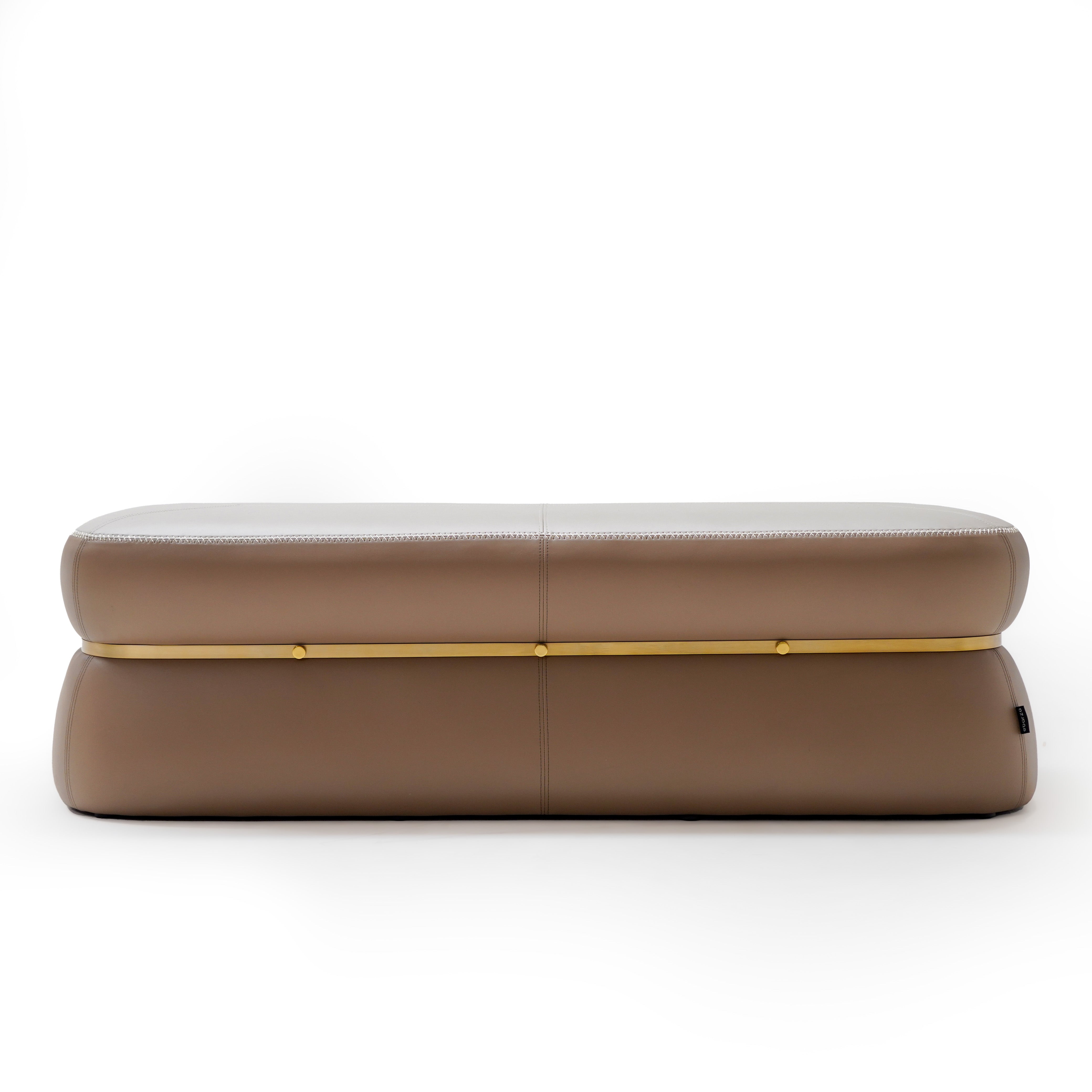 Nappa Pouf/Bench BC707-1  Light Brown-Leather -  Poufs - ebarza Furniture UAE | Shop Modern Furniture in Abu Dhabi & Dubai - مفروشات ايبازرا في الامارات | تسوق اثاث عصري وديكورات مميزة في دبي وابوظبي