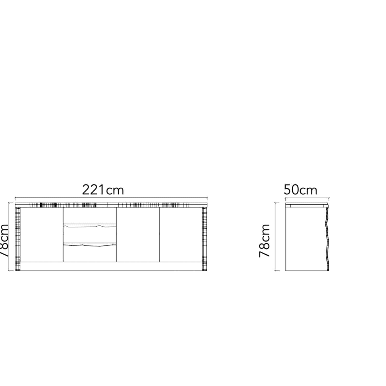 Natura Sideboard +Mirror Nat006 -  Sideboards | دولاب + مرآة ناتورا - ebarza Furniture UAE | Shop Modern Furniture in Abu Dhabi & Dubai - مفروشات ايبازرا في الامارات | تسوق اثاث عصري وديكورات مميزة في دبي وابوظبي