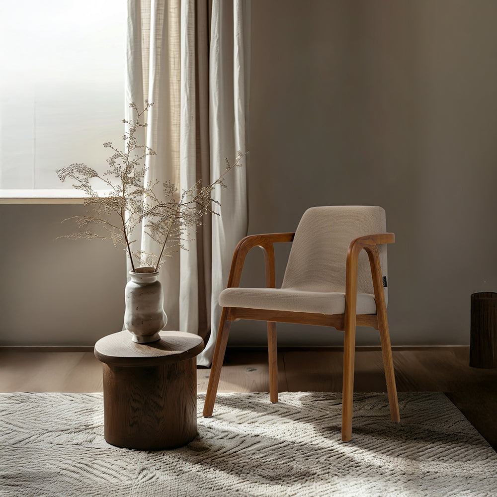 Natura Solid Ash Wood Chair Beige-Light Walnut -  Chairs - ebarza Furniture UAE | Shop Modern Furniture in Abu Dhabi & Dubai - مفروشات ايبازرا في الامارات | تسوق اثاث عصري وديكورات مميزة في دبي وابوظبي