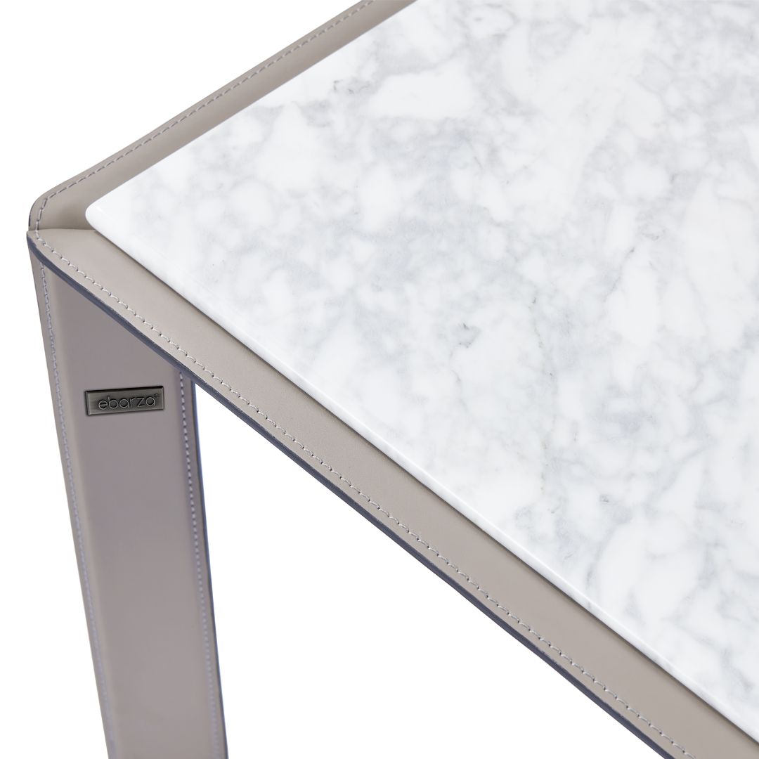 Natural Bianco Carrara Venato Marble Side Table CH-1111S -  Side Tables - ebarza Furniture UAE | Shop Modern Furniture in Abu Dhabi & Dubai - مفروشات ايبازرا في الامارات | تسوق اثاث عصري وديكورات مميزة في دبي وابوظبي