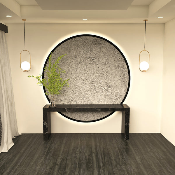 Natural Marble Console Table 485CTN | Elegant Nero Marquina Finish