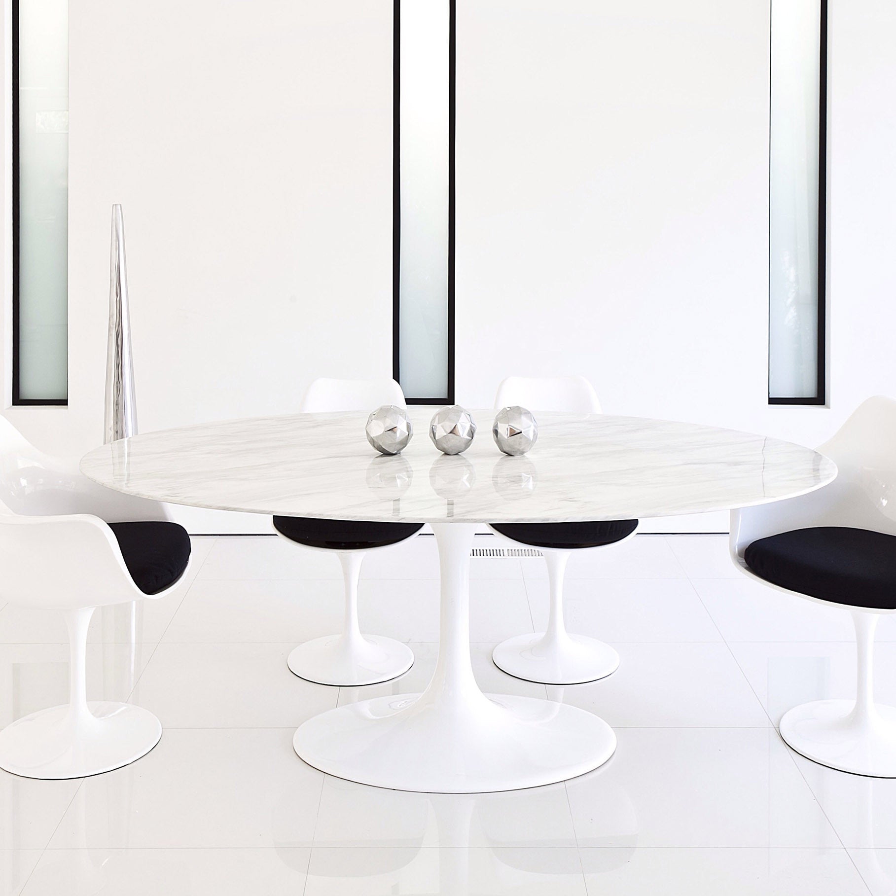 Natural marble round dining table top, 100cm diameter, by BEACON, designed for the BP8077-T100 table base, elegant and durable surface.