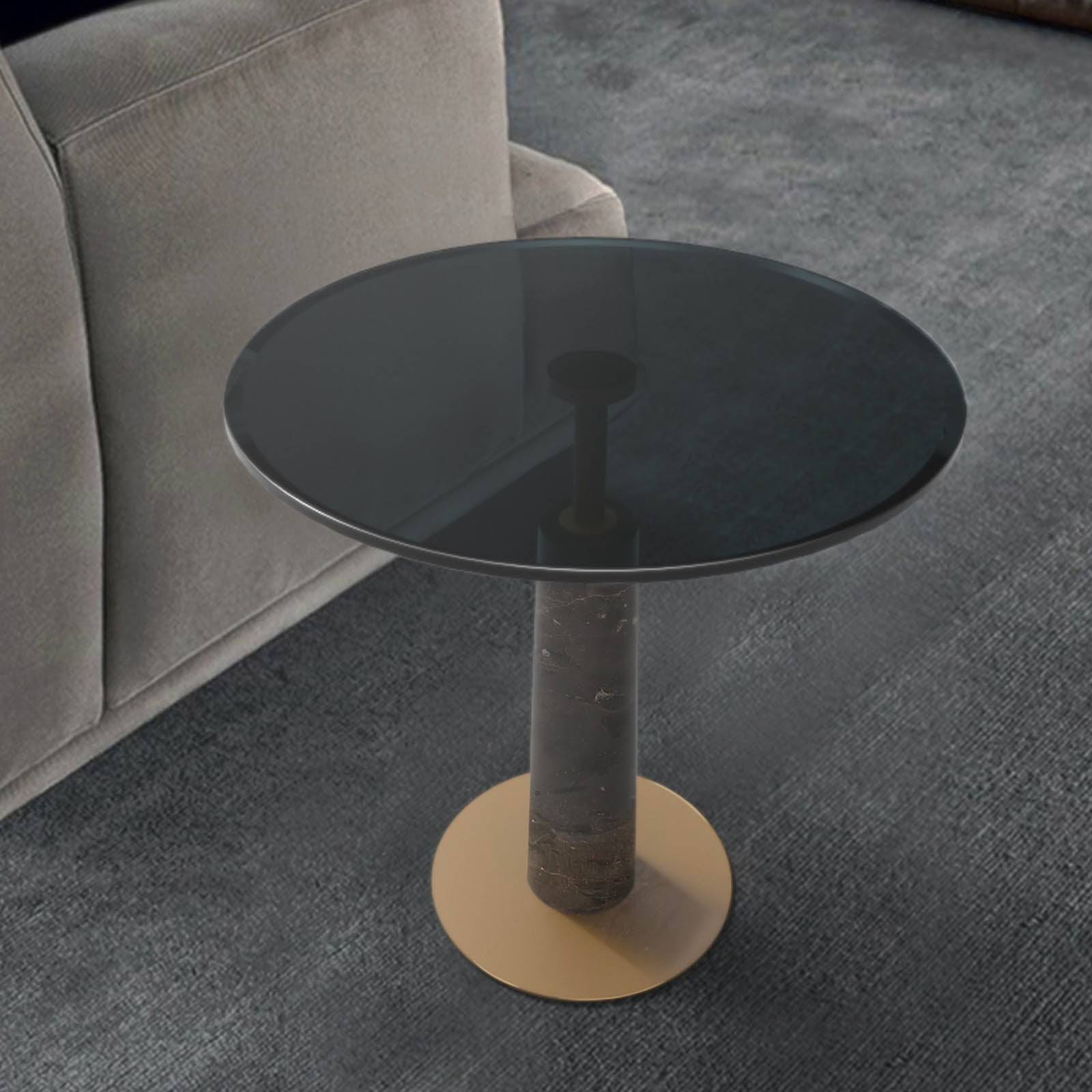 Natural Marble Side Table 212St-B -  Side Tables | طاوله جانبيه من الرخام الطبيعي - ebarza Furniture UAE | Shop Modern Furniture in Abu Dhabi & Dubai - مفروشات ايبازرا في الامارات | تسوق اثاث عصري وديكورات مميزة في دبي وابوظبي