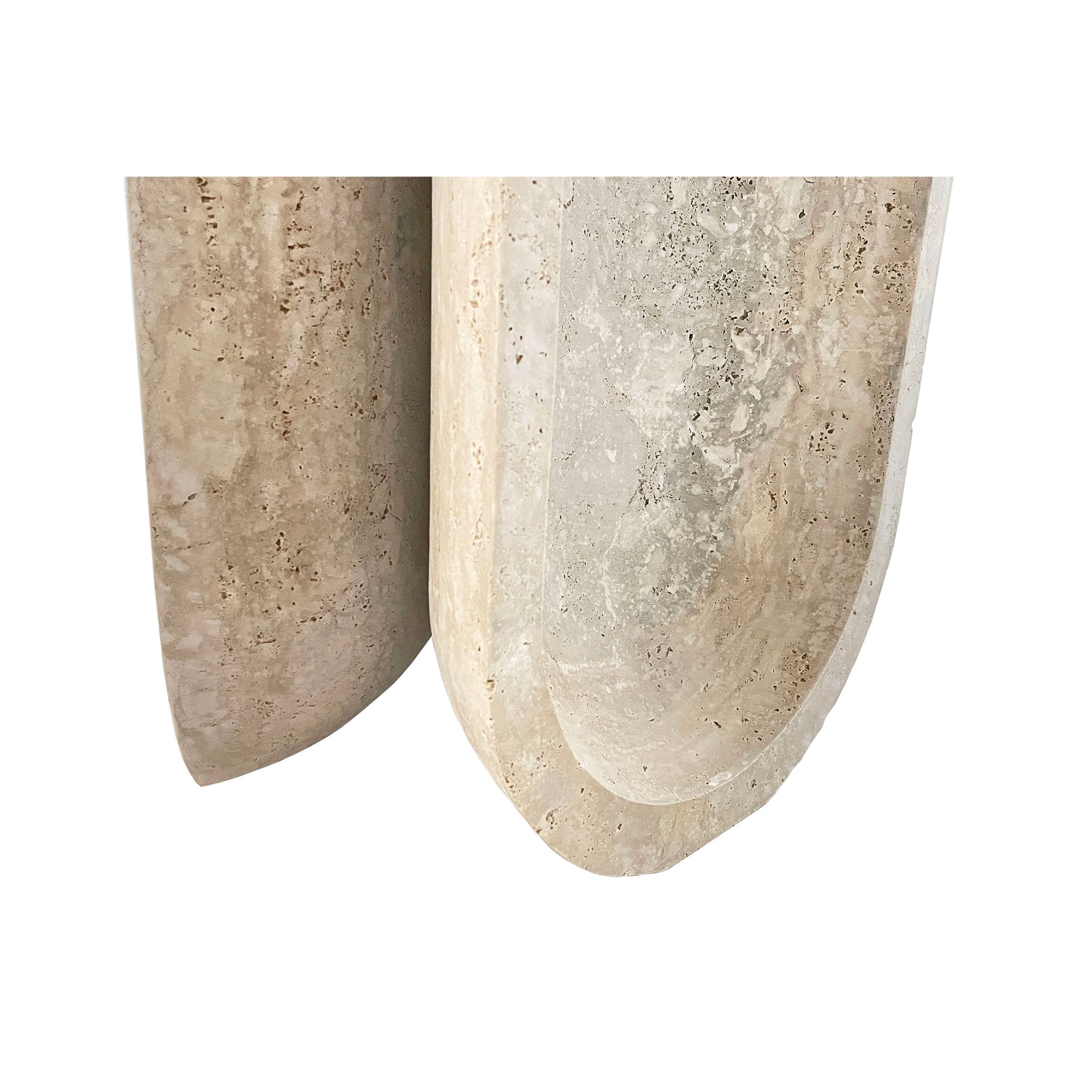 Pre-order 90 Days Delivery Natural Stone Silver Travertine Dining Table 493DTS -  Dining Tables - ebarza Furniture UAE | Shop Modern Furniture in Abu Dhabi & Dubai - مفروشات ايبازرا في الامارات | تسوق اثاث عصري وديكورات مميزة في دبي وابوظبي