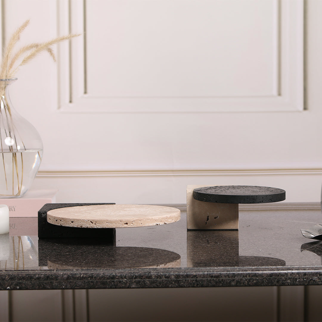 Natural stone tray by BEACON, model KC3017L, featuring a rectangular design with smooth edges and a polished surface.