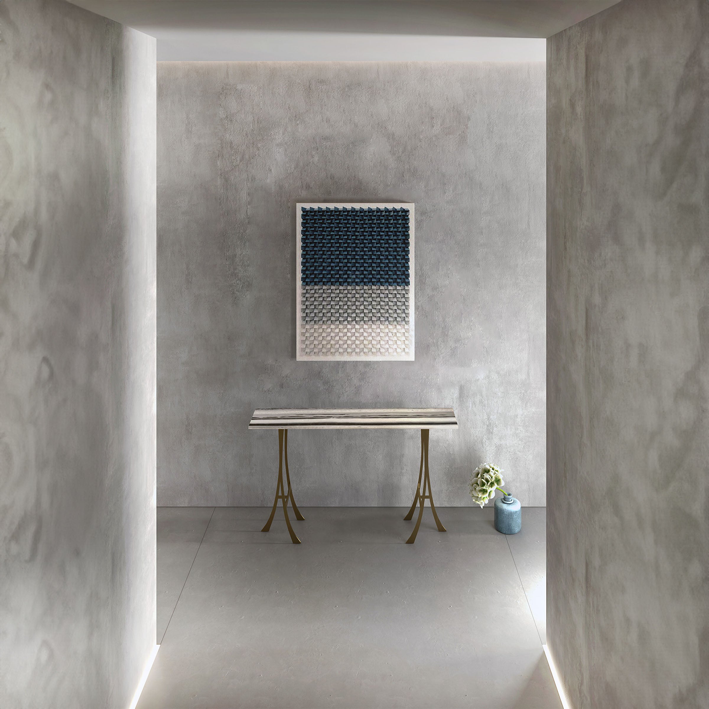 Natural Stone Water Melody stainless steel console table with sleek design, showcasing a modern, elegant console for stylish interiors.