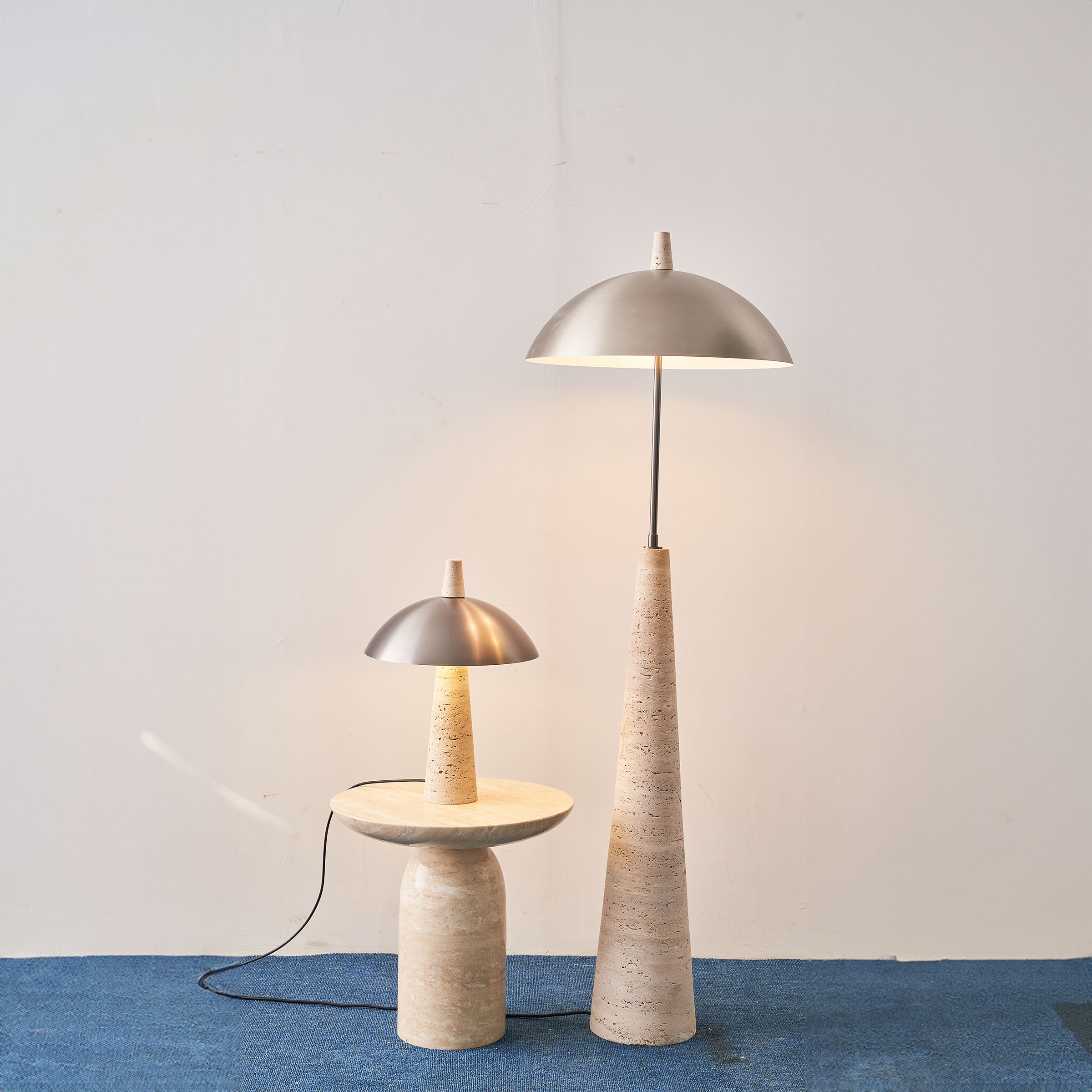 Natural  Travertine Floor Lamp JA-015F -  Floor Lamps - ebarza Furniture UAE | Shop Modern Furniture in Abu Dhabi & Dubai - مفروشات ايبازرا في الامارات | تسوق اثاث عصري وديكورات مميزة في دبي وابوظبي