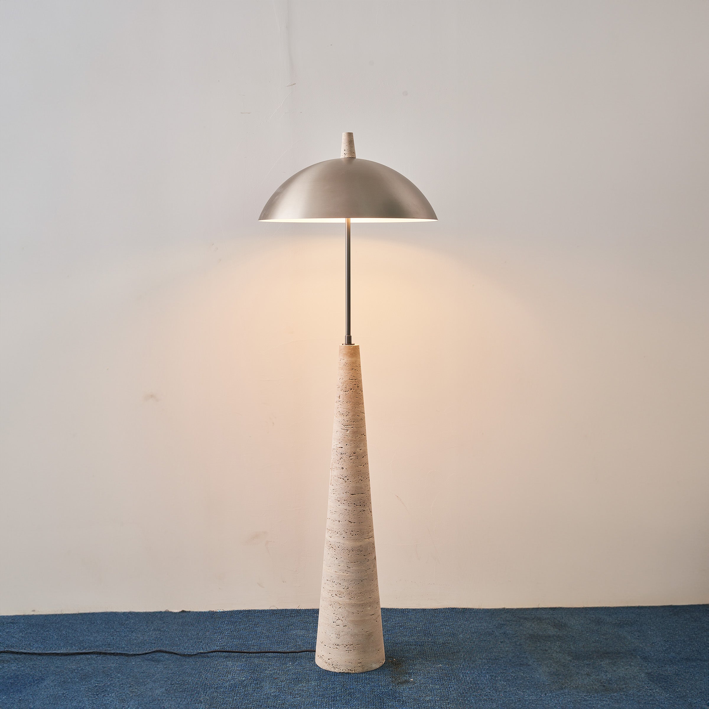 Natural travertine floor lamp by BEACON, JA-015F, featuring a sleek stone base and modern design for stylish lighting.