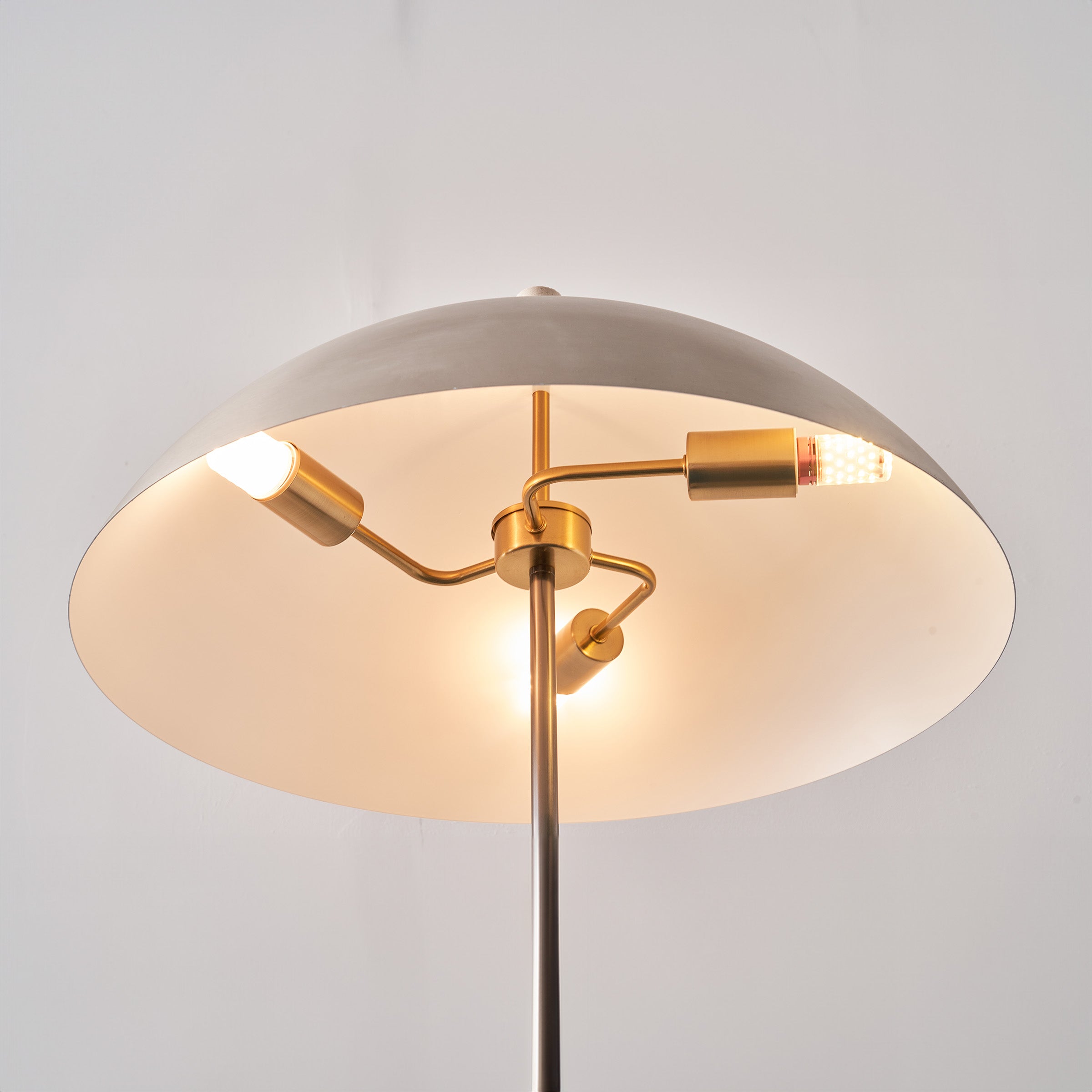 Natural travertine floor lamp from BEACON JIADG, JA-015F, featuring a sleek, elegant design with a stone base and soft lighting.