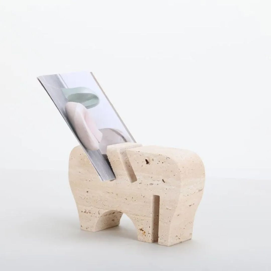 BEACON Nature’s Touch-Stone Card Holder for elegant desk organization, featuring a decorative stone design in home decor figurines style.