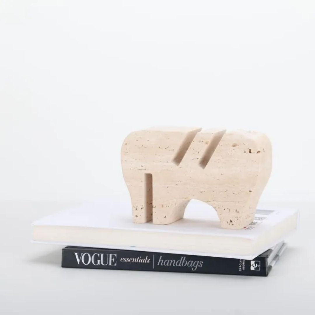 BEACON Nature’s Touch Stone Card Holder for elegant desk organization, a stylish home decor figurine with a natural stone finish.