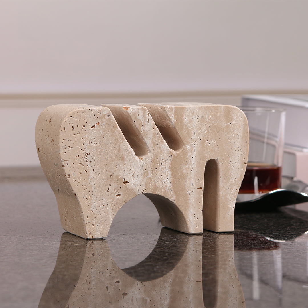 BEACON Nature’s Touch-Stone Card Holder for elegant desk organization, made of stone, with a smooth, natural finish.