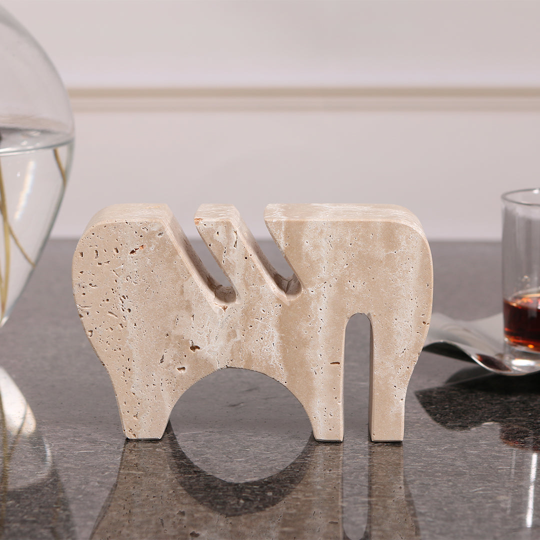 BEACON Nature’s Touch stone card holder for elegant desk organization, a stylish home decor figurine with a natural stone finish.